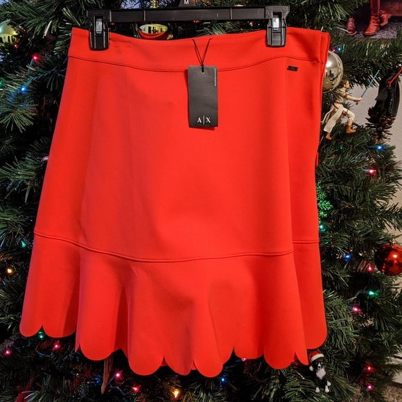 Armani Exchange Scalloped Hem Mini Skirt sz large - Picture 5 of 5